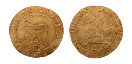 Scotland, James VI, 1567-1625. Gold Rider, Edinburgh mint, 1594. Au 5.02 g