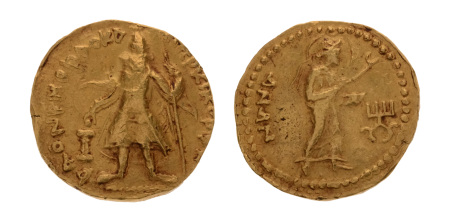 Kushanas, Kanishka I, c. 127-152 AD, AV dinar 7.80 g. Nana.