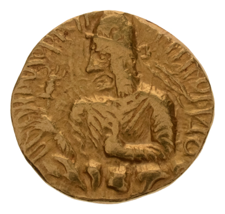 Kushanas, Huvishka, c. 151-192, AV dinar, 7.53 g. Miro.