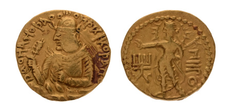Kushanas, Huvishka, c. 151-192, AV dinar, 7.87 g. Miiro.