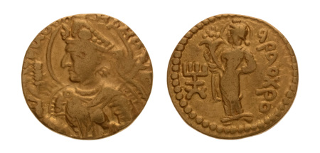 Kushanas, Huvishka, c. 151-192, AV dinar, 7.68 g. Ardoksho.