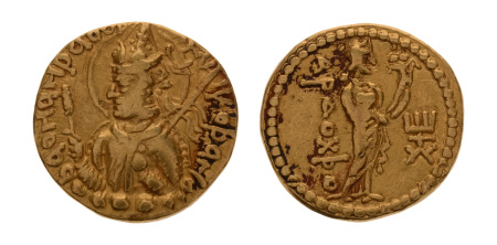 Kushanas, Huvishka, c. 151-192, AV dinar, 7.78 g. Ardoksho.