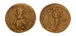 Kushanas, Huvishka, c. 151-192, AV dinar, 7.88 g. Ardoksho.