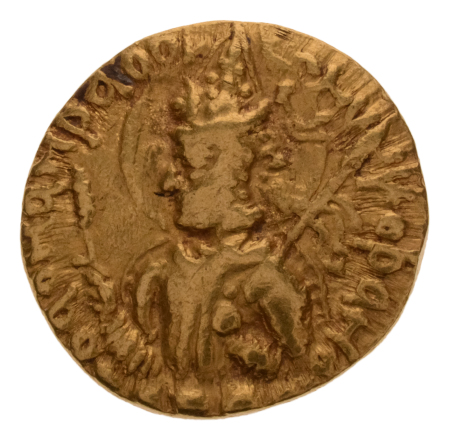 Kushanas, Huvishka, c. 151-192, AV dinar, 7.88 g. Ardoksho.