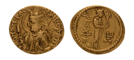 Kushanas, Huvishka, c. 151-192, AV dinar, 7.68 g. Ardoksho.