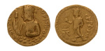 Kushanas, Huvishka, c. 151-192, AV dinar, 7.74 g. Serapis.
