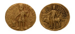 Kushanas, Vasudeva I, c. 190-230, AV dinar, 7.93 g. Oesho Bull