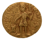 Kushanas, Vasudeva I, c. 190-230, AV dinar, 7.93 g. Oesho Bull
