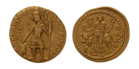 Kushanas, Vasudeva I, c. 190-230, AV dinar, 7.84 g. Oesho Bull