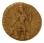 Kushanas, Vasudeva I, c. 190-230, AV dinar, 7.84 g. Oesho Bull