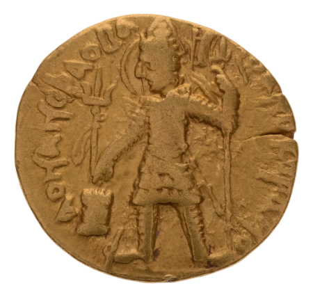 Kushanas, Vasudeva I, c. 190-230, AV dinar, 7.69 g.Oesho Bull