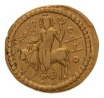Kushanas, Vasudeva I, c. 190-230, AV dinar, 7.69 g.Oesho Bull