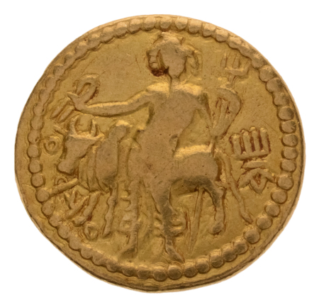 Kushanas, Vasudeva I, c. 190-230, AV dinar, 7.49 g. Oesho Bull.