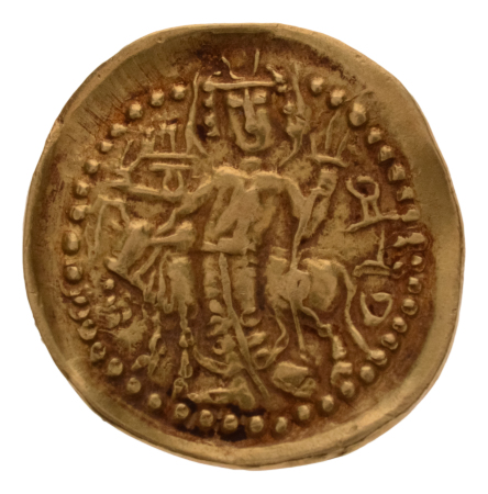 Kushanas, Vasudeva I, c. 190-230, AV dinar, 7.95 g. Oesho Bull