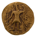 Kushanas, Vasudeva II, c. 275-300, AV dinar, 7.66 g. Oesho Bull 