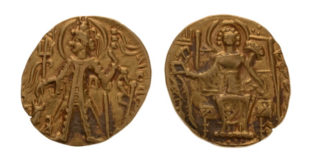 Kushanas, Vasudeva II, c. 275-300, AV dinar, 7.78 g. Ardoksho.