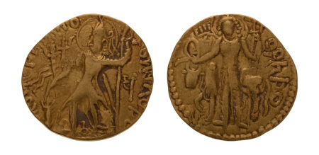 Kushanas, Vasishka, c. 247-265, AV dinar, 7.65 g. Oesho Bull.