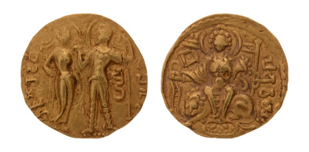 Gupta Empire, Chandragupta I, c. 319-335, AV dinar, 7.31 g. King Queen