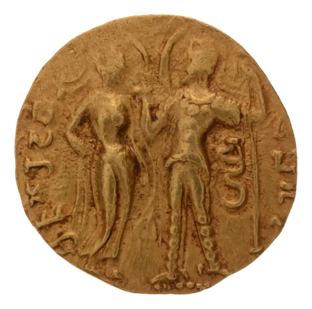 Gupta Empire, Chandragupta I, c. 319-335, AV dinar, 7.31 g. King Queen