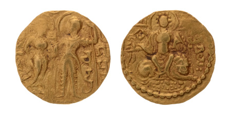 Gupta Empire, Chandragupta I, c. 319-335, AV dinar, 7.69 g. King Queen.