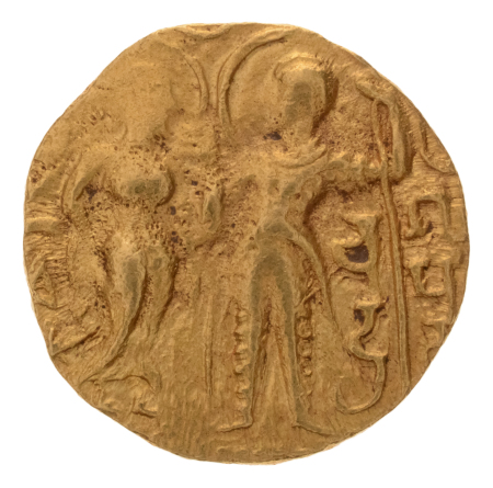 Gupta Empire, Chandragupta I, c. 319-335, AV dinar, 7.69 g. King Queen.