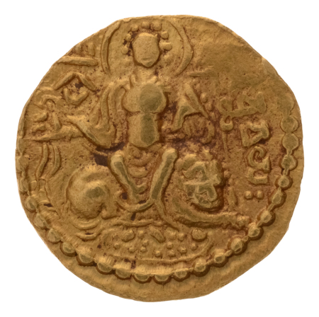 Gupta Empire, Chandragupta I, c. 319-335, AV dinar, 7.69 g. King Queen.