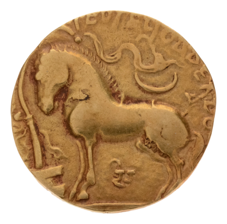 Gupta Empire, Samudragupta, c. 335-375, AV dinar 7.39 g. Asvamedha.