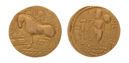 Gupta Empire, Samudragupta, c. 335-375, AV dinar 7.34 g. Asvamedha.