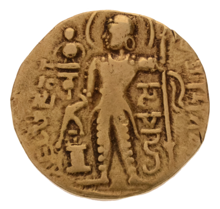 Gupta Empire, Samudragupta, c. 335-375, AV dinar, 7.44 g. Javelin.