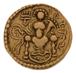 Gupta Empire, Samudragupta, c. 335-375, AV dinar, 7.44 g. Javelin.