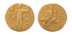Gupta Empire, Samudragupta, c. 335-375, AV dinar, 7.70 g. Javelin.