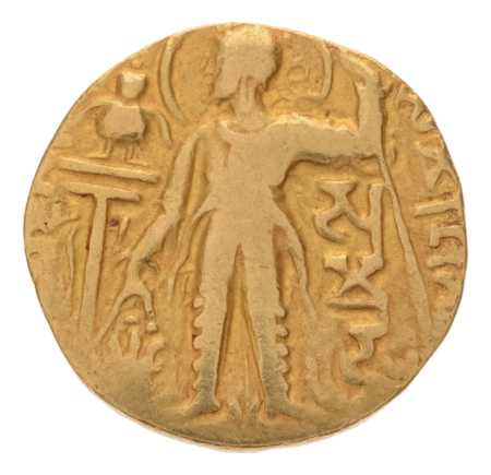 Gupta Empire, Samudragupta, c. 335-375, AV dinar, 7.70 g. Javelin.