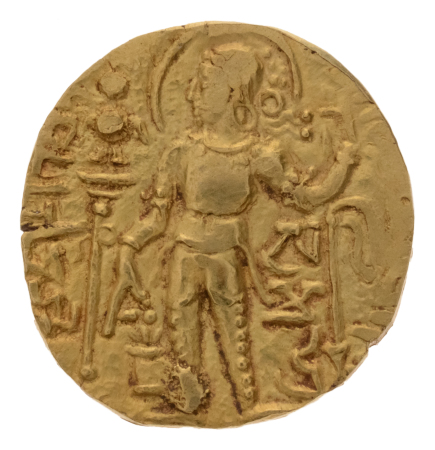 Gupta Empire, Samudragupta, c. 335-375, AV dinar, 7.52 g. Javelin.