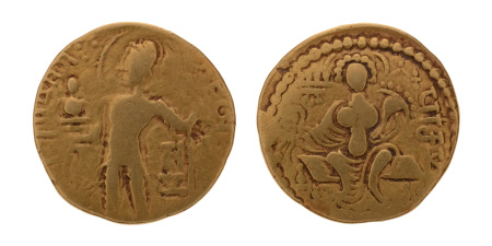 Gupta Empire, Samudragupta, c. 335-375, AV dinar, 7.16 g. Javelin.