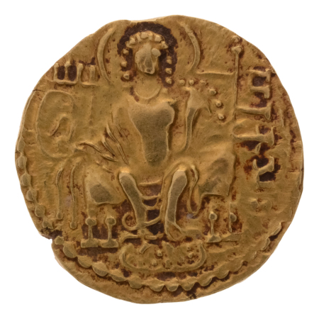 Gupta Empire, Samudragupta, c. 335-375, AV dinar, 7.80 g. Javelin.