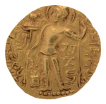 Gupta Empire, Samudragupta, c. 335-375, AV dinar, 7.65 g. Javelin.