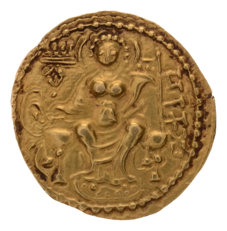 Gupta Empire, Samudragupta, c. 335-375, AV dinar, 7.65 g. Javelin.