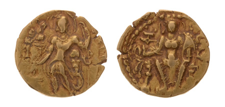 Gupta Empire, Samudragupta, c. 335-375, AV dinar, 7.75 g. Javelin.