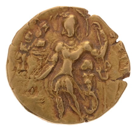 Gupta Empire, Samudragupta, c. 335-375, AV dinar, 7.75 g. Javelin.