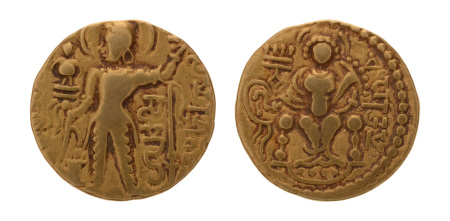 Gupta Empire, Samudragupta, c. 335-375, AV dinar, 7.75 g. Javelin.