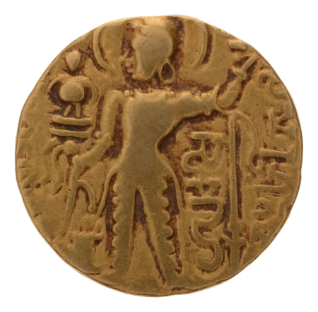 Gupta Empire, Samudragupta, c. 335-375, AV dinar, 7.75 g. Javelin.