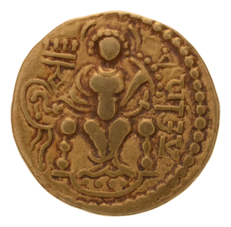 Gupta Empire, Samudragupta, c. 335-375, AV dinar, 7.75 g. Javelin.