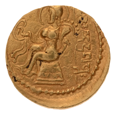 Gupta Empire, Samudragupta, c. 335-375, AV dinar, 7.69. Lyrist.