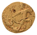 Gupta Empire, Chandragupta II, c. 380-413, AV dinar, 7.58 g. Lion slayer.