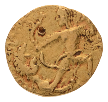 Gupta Empire, Chandragupta II, c. 380-413, AV dinar, 7.58 g. Lion slayer.
