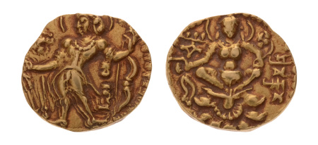 Gupta Empire, Chandragupta II, c. 380-413, AV dinar, 7.89 g. Archer.