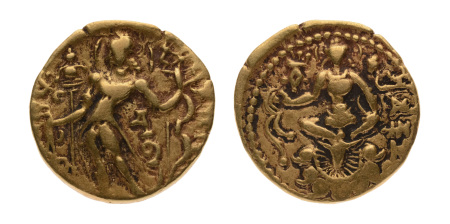Gupta Empire, Chandragupta II, c. 380-413, AV dinar, 7.73 g. Archer.