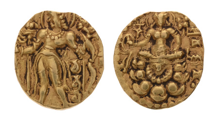 Gupta Empire, Chandragupta II, c. 380-413, AV dinar, 8.07 g. Archer.