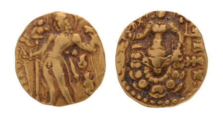 Gupta Empire, Chandragupta II, c. 380-413, AV dinar, 8.01 g. Archer.