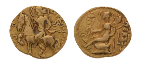 Gupta Empire, Chandragupta II, c. 380-413, AV dinar, 7.32. Horseman.